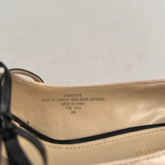 Enzo Angiolini Savoye nude and black patent leather platform peep toe heels - Picture 8 of 9